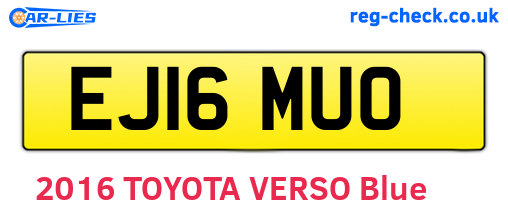 EJ16MUO are the vehicle registration plates.
