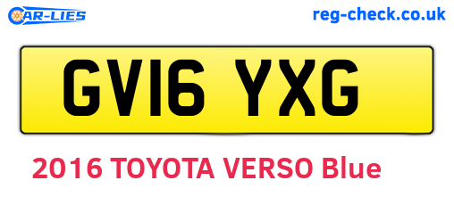 GV16YXG are the vehicle registration plates.