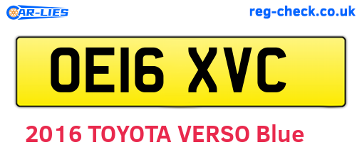 OE16XVC are the vehicle registration plates.