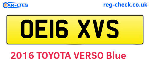 OE16XVS are the vehicle registration plates.