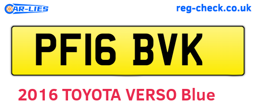 PF16BVK are the vehicle registration plates.
