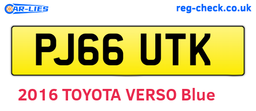 PJ66UTK are the vehicle registration plates.