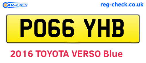 PO66YHB are the vehicle registration plates.