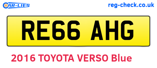 RE66AHG are the vehicle registration plates.