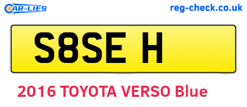 S8SEH are the vehicle registration plates.