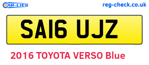 SA16UJZ are the vehicle registration plates.