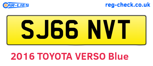 SJ66NVT are the vehicle registration plates.