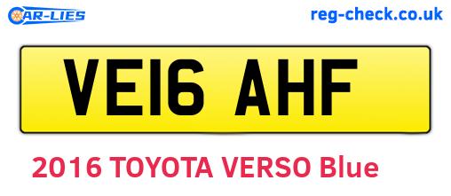 VE16AHF are the vehicle registration plates.