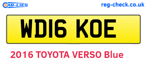 WD16KOE are the vehicle registration plates.