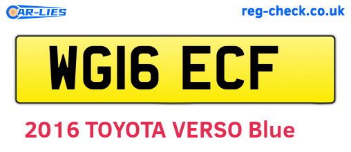WG16ECF are the vehicle registration plates.