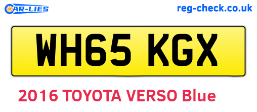 WH65KGX are the vehicle registration plates.