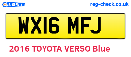 WX16MFJ are the vehicle registration plates.