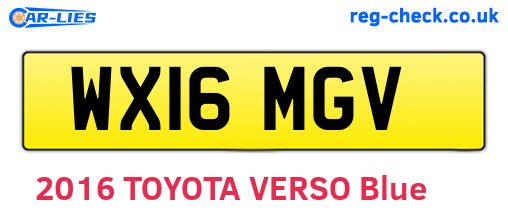 WX16MGV are the vehicle registration plates.