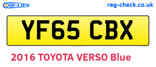 YF65CBX are the vehicle registration plates.
