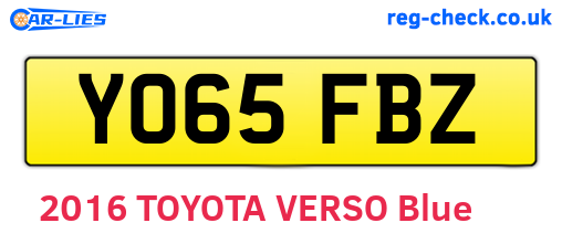 YO65FBZ are the vehicle registration plates.