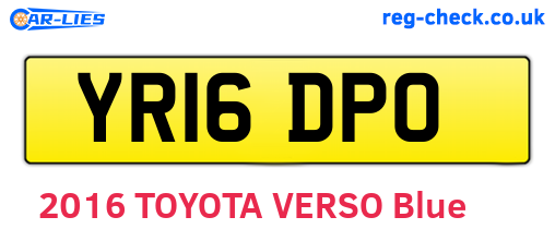YR16DPO are the vehicle registration plates.