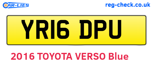 YR16DPU are the vehicle registration plates.
