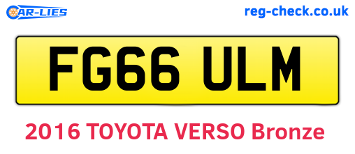 FG66ULM are the vehicle registration plates.