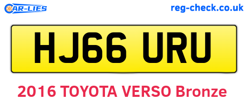 HJ66URU are the vehicle registration plates.