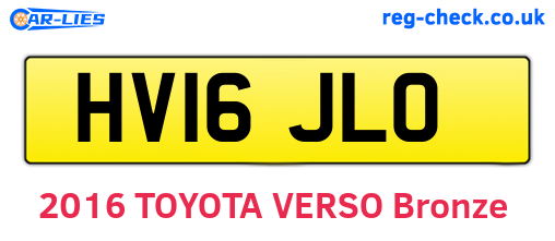 HV16JLO are the vehicle registration plates.