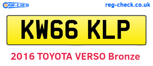 KW66KLP are the vehicle registration plates.