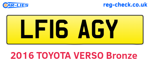 LF16AGY are the vehicle registration plates.