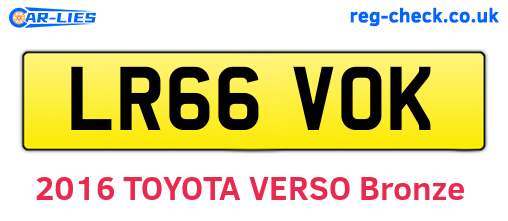 LR66VOK are the vehicle registration plates.