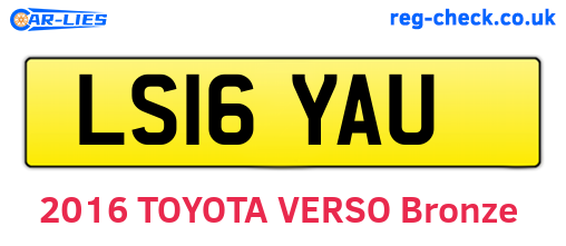 LS16YAU are the vehicle registration plates.