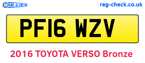 PF16WZV are the vehicle registration plates.