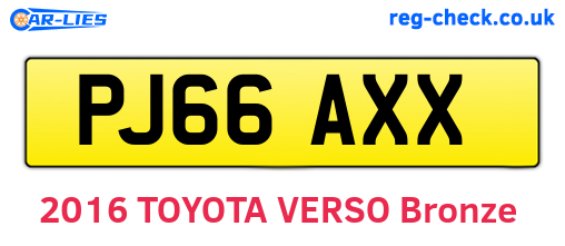 PJ66AXX are the vehicle registration plates.