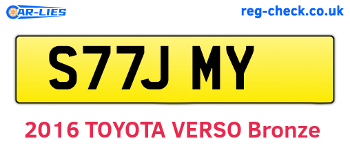 S77JMY are the vehicle registration plates.