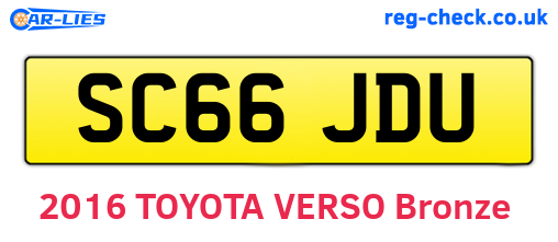 SC66JDU are the vehicle registration plates.