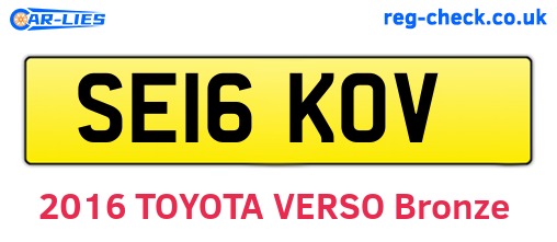 SE16KOV are the vehicle registration plates.