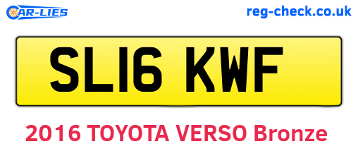 SL16KWF are the vehicle registration plates.