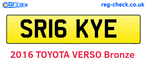 SR16KYE are the vehicle registration plates.