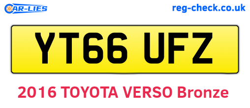 YT66UFZ are the vehicle registration plates.