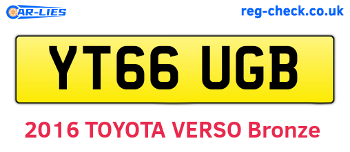YT66UGB are the vehicle registration plates.