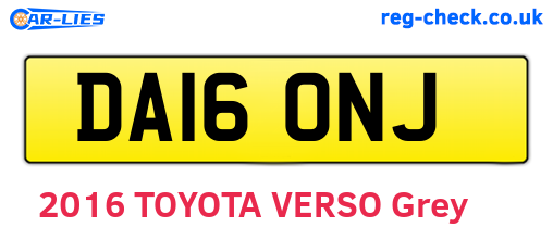 DA16ONJ are the vehicle registration plates.