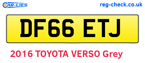 DF66ETJ are the vehicle registration plates.