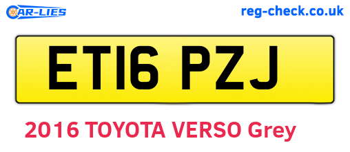 ET16PZJ are the vehicle registration plates.