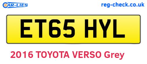 ET65HYL are the vehicle registration plates.