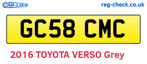 GC58CMC are the vehicle registration plates.