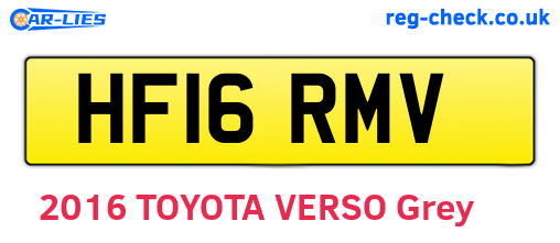HF16RMV are the vehicle registration plates.
