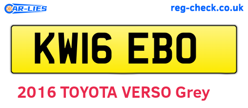 KW16EBO are the vehicle registration plates.