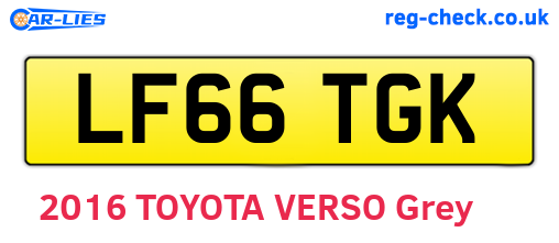 LF66TGK are the vehicle registration plates.