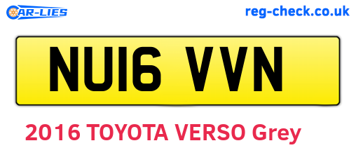 NU16VVN are the vehicle registration plates.