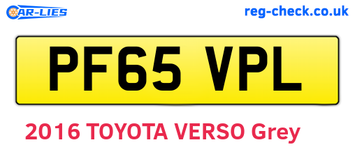 PF65VPL are the vehicle registration plates.