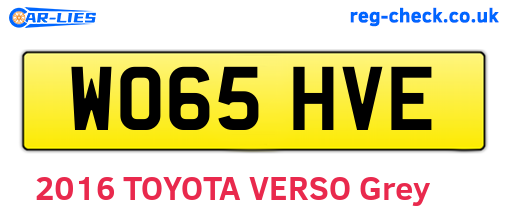 WO65HVE are the vehicle registration plates.