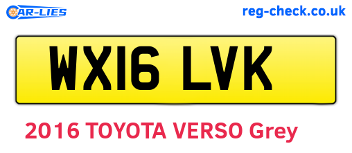 WX16LVK are the vehicle registration plates.