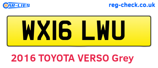 WX16LWU are the vehicle registration plates.